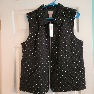 Chico's size 2 black polka dot vest